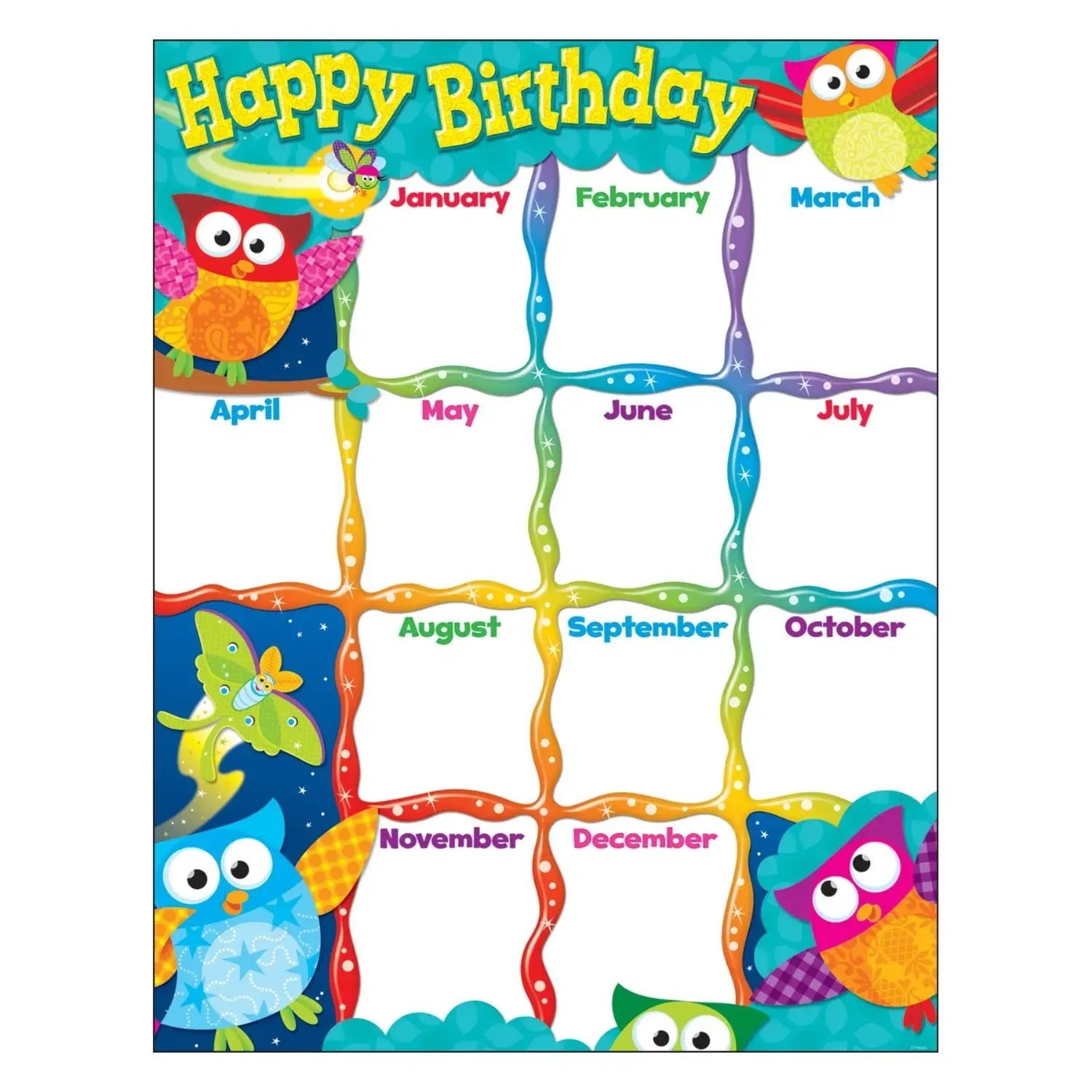Happy Birthday Owl-Stars!® Learning Chart
