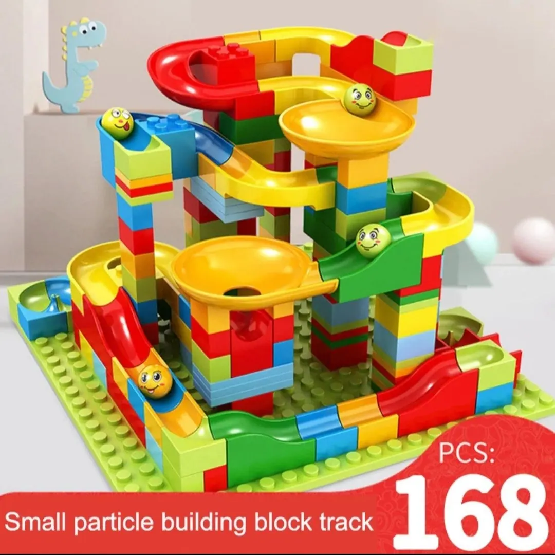 168Pcs Marble Run Race Construction Maze Ball Track Building Block Kids Toy