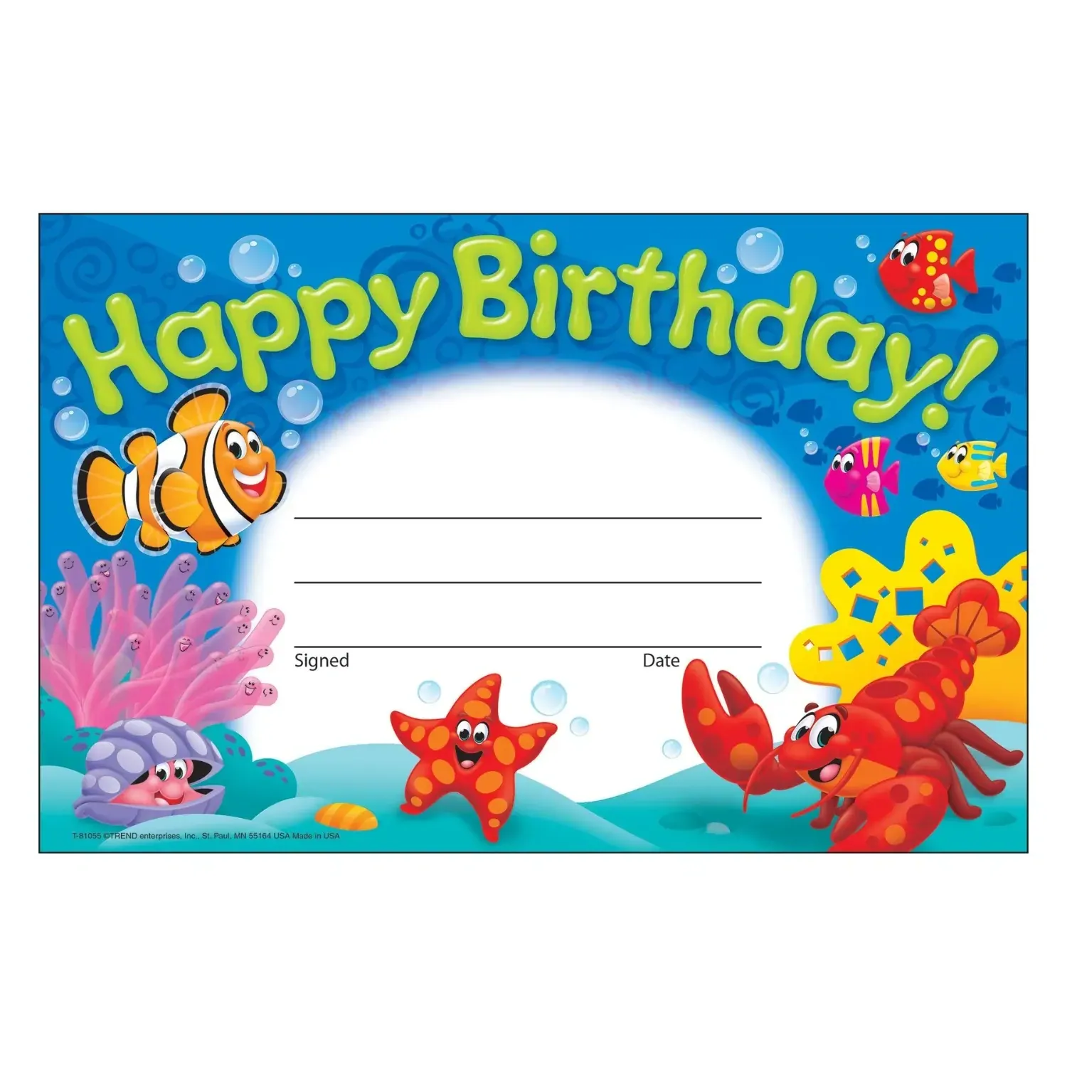 Happy Birthday! Sea Buddies® Recognition Awards