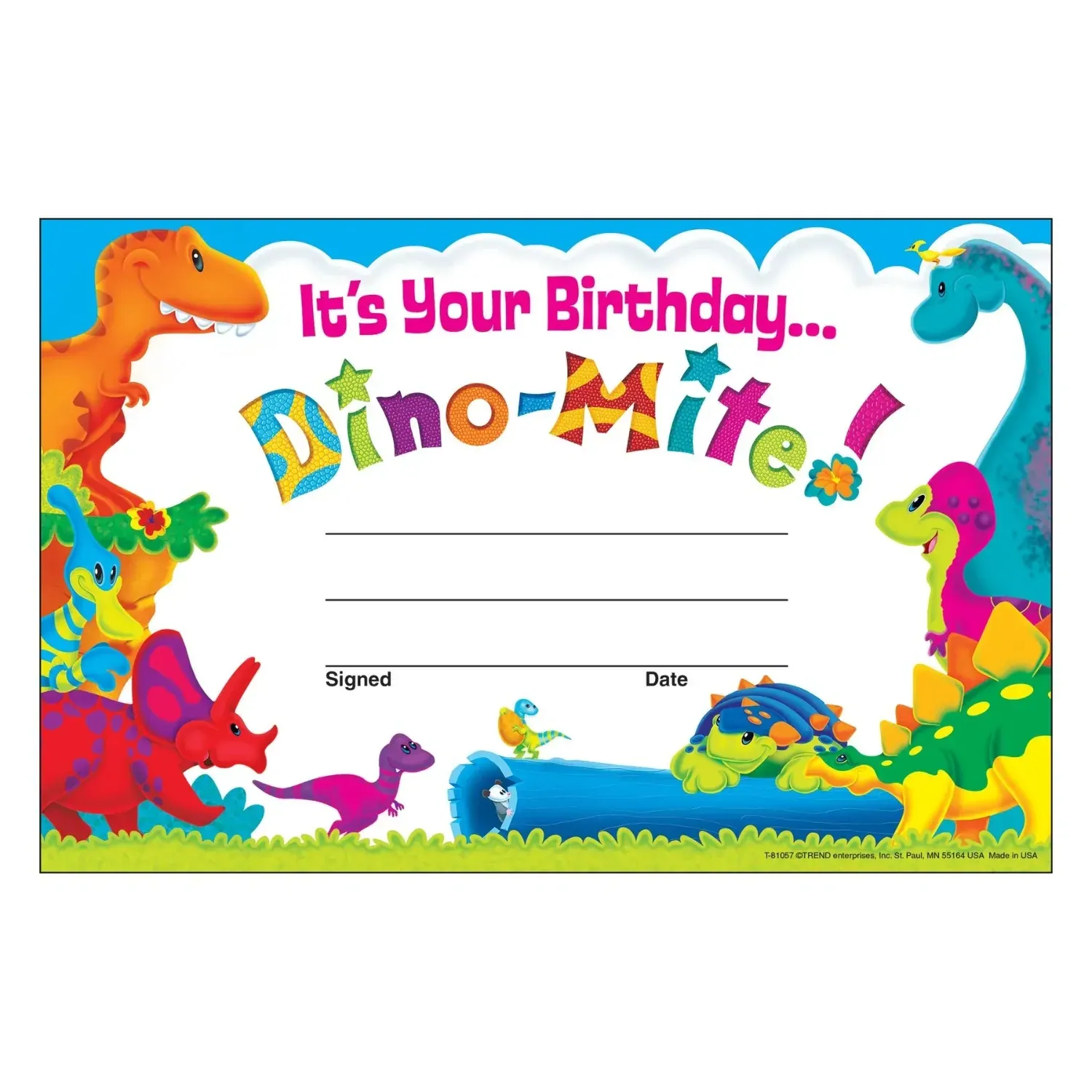 Birthday Dino-Mite Pals® Recognition Awards