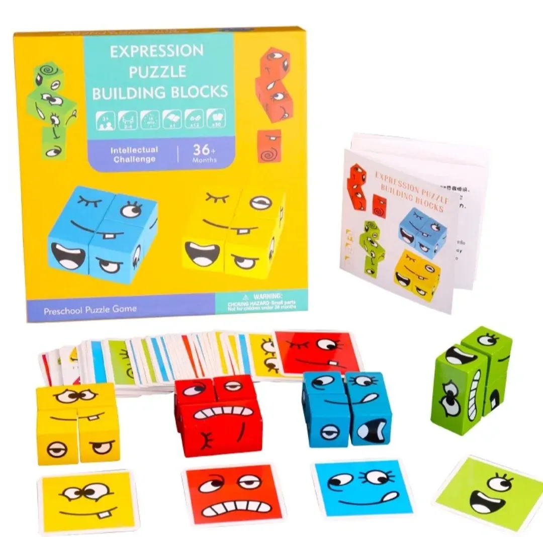 Expression Puzzle Building Blocks